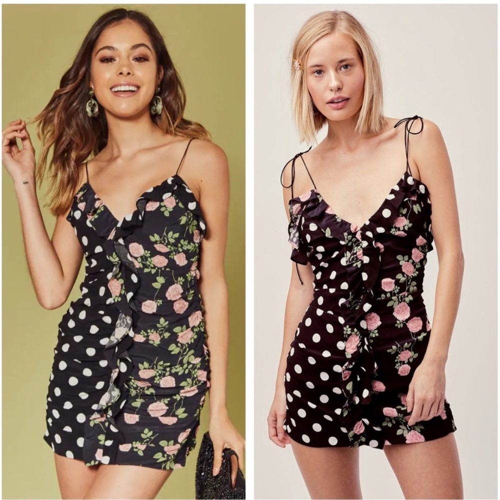 For Love And Lemons Black and Pink Mini Dress